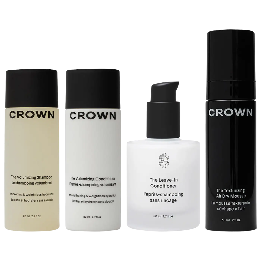 Crown Affair The Mini Air Dry Mousse Ritual Hair Set for Volume and Texture